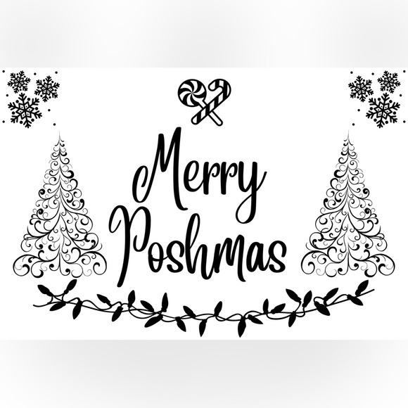 🌺50 Merry Poshmas Thermal Labels - Picture 1 of 2